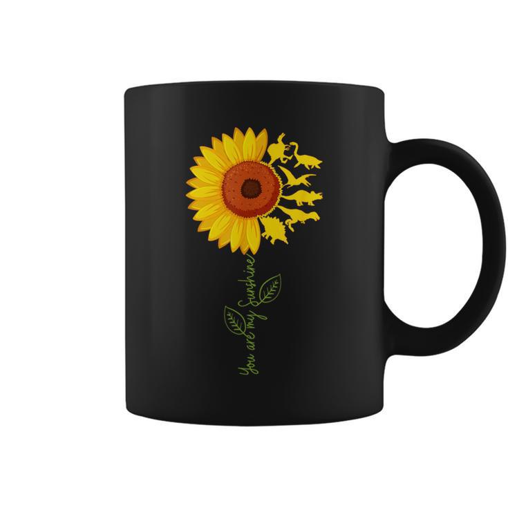 You're My Sunshine Sunflower Dinosaur T-Rex Dino Lovers Coffee Mug