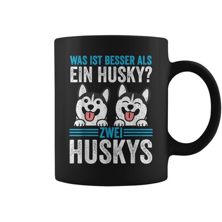 Zwei Husky Dog Husky Tassen