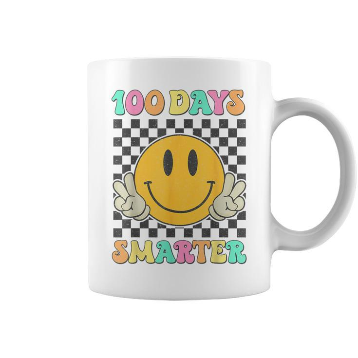 100 Days Smarter Cute Smile Face Hippie 100Th Day Of School Coffee Mug