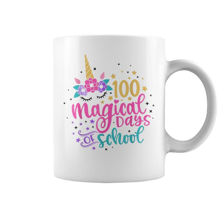 100Th Day Of School Unicorn 100 Magical Days Teacher Girls Coffee Mug