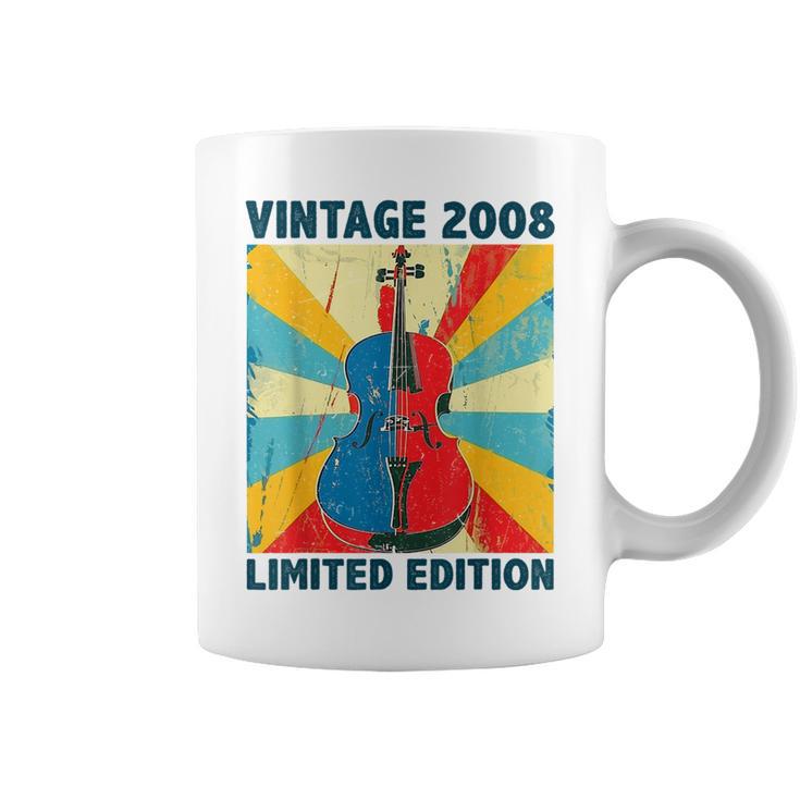 16 Years Old Vintage 2008 Cello Lover 16Th Birthday Coffee Mug