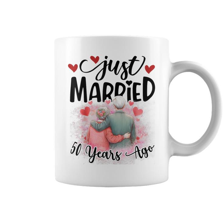 50Th Wedding Anniversary Just Married 50 Years Ago Couple Coffee Mug