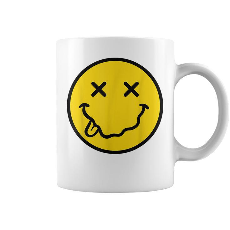 70S Yellow Smile Face Cute Happy X Eyes Smiling Face Coffee Mug