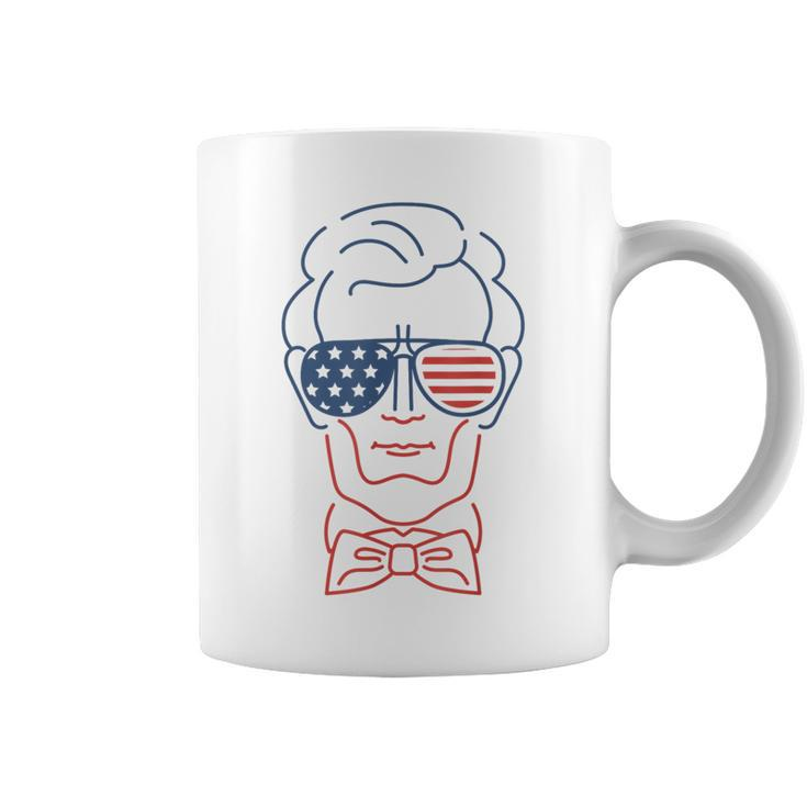 Abe Line Drawing Usa 4Th Of July President Abraham Lincoln Coffee Mug