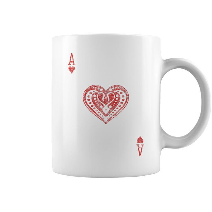 Ace Of Hearts Playing Card Costume Poker Distressed Coffee Mug