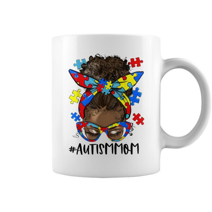 African Black Autism Mom Afro Mother Autism Awareness Coffee Mug