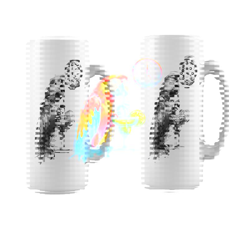 Always 5 O'clock Colorful Parrot Drinking Margarita Coffee Mug