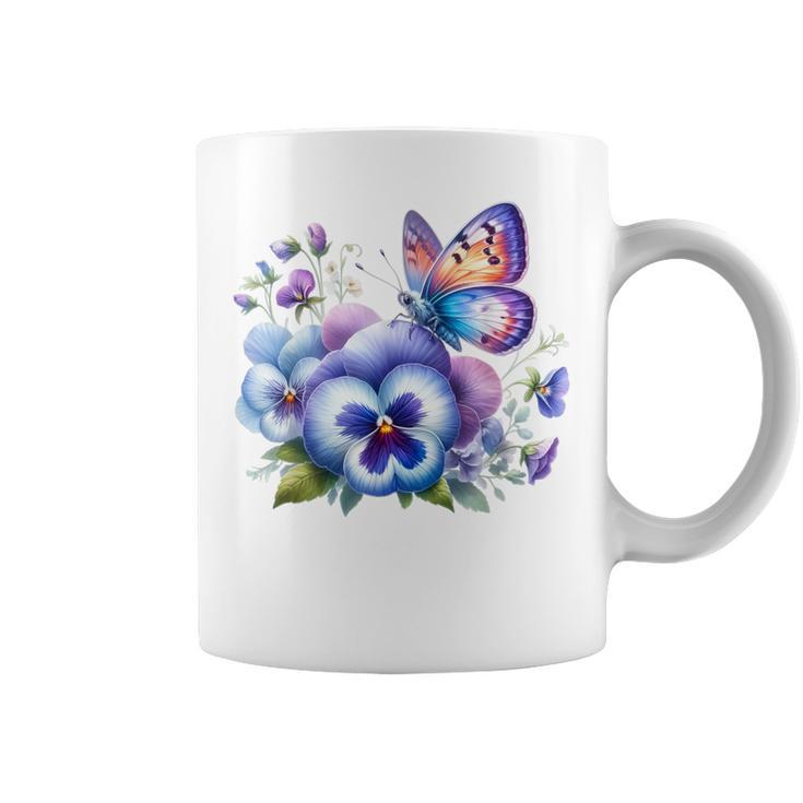 Alzheimer Viola Floral Pansy Dementi Alzheimer's Awareness Coffee Mug