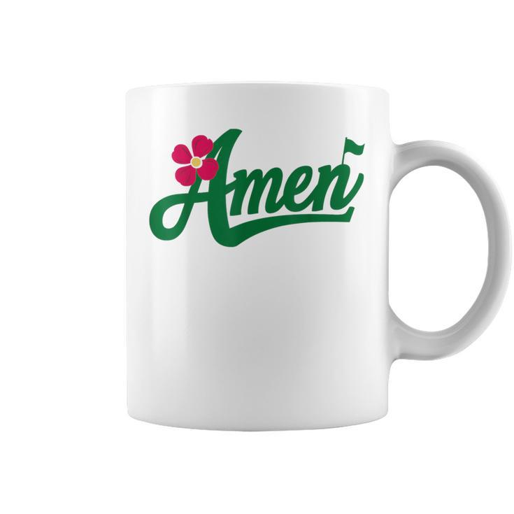Amen Master Golf Tournament Golfing Girl Pink Flower Coffee Mug