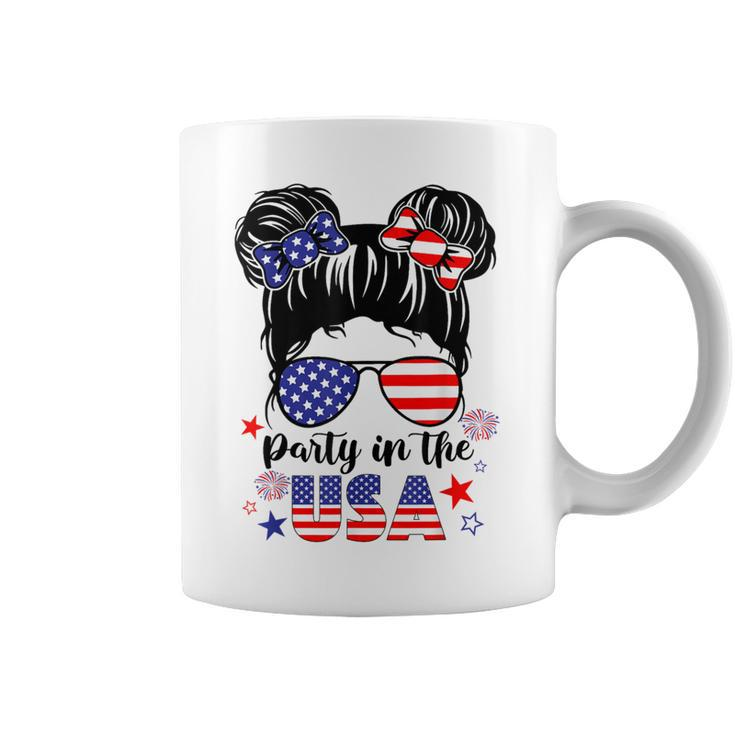American Flag Party In Usa 4Th July Patriotic Kid Girl Coffee Mug