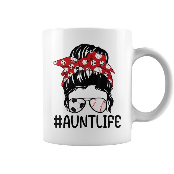 Aunt Life Softball Baseball And Soccer Auntie Coffee Mug