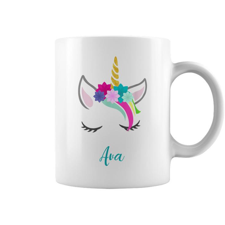 Ava Name Personalised Unicorn Coffee Mug