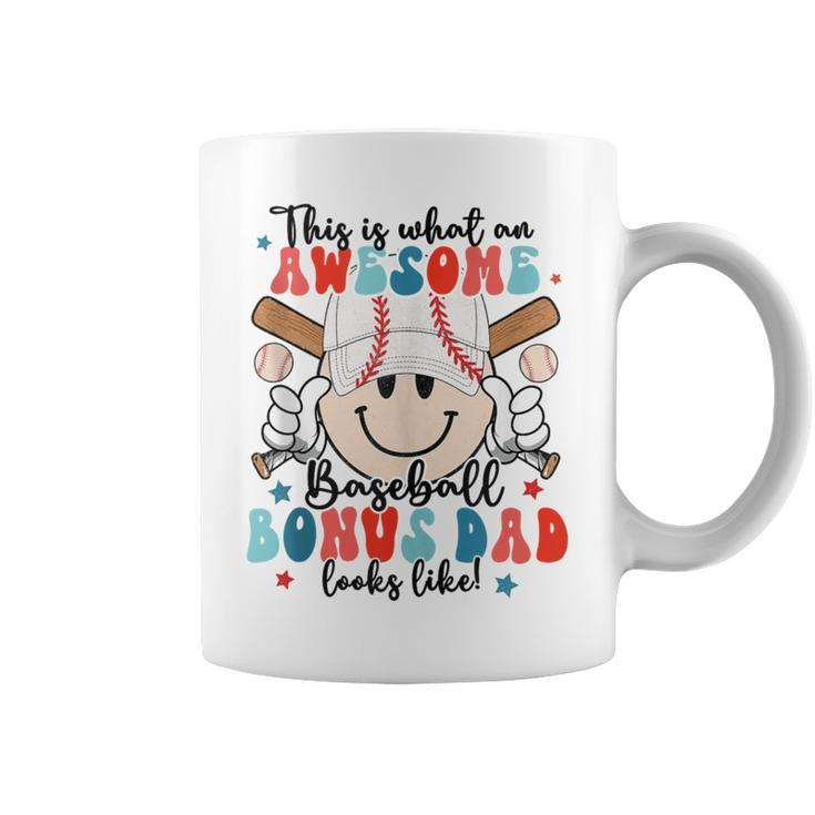 Awesome Baseball Bonus Dad Looks Like Smile Face Fathers Day Coffee Mug