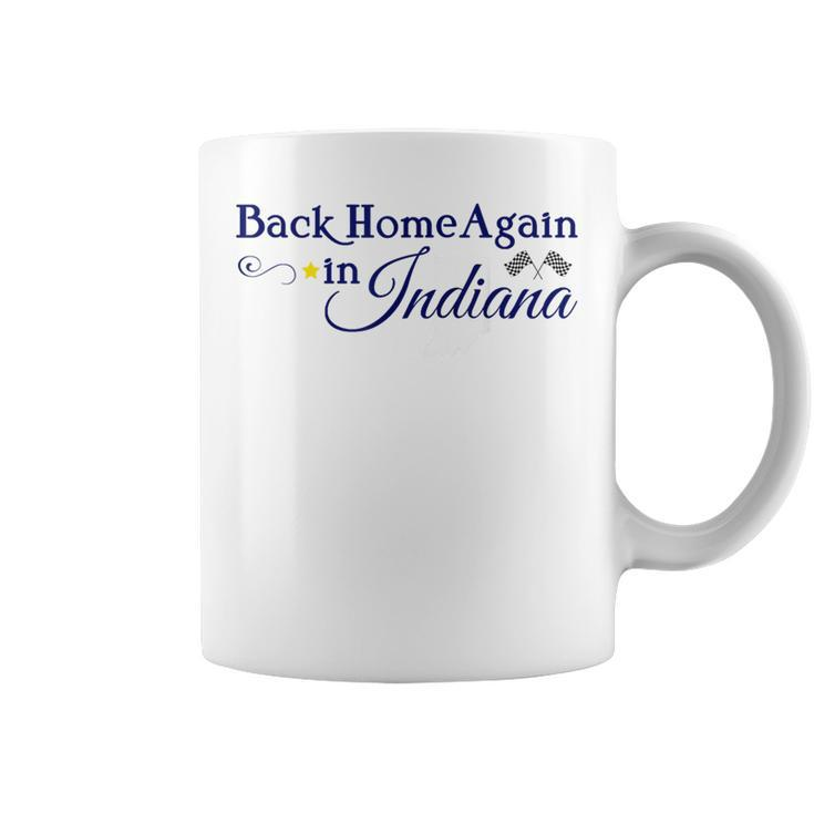 Back Home Again Indiana Checkered Flag T Coffee Mug