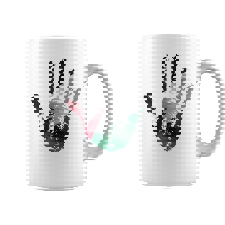 Bandera Palestina En Una Impresión A Mano Palestina Gratis Taza de café