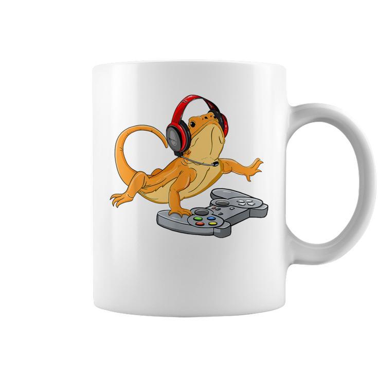 Bearded Dragon Gamer Video Game Gecko Lizard Coffee Mug