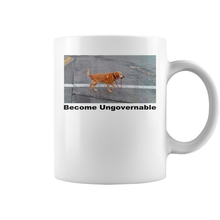 Become Ungovernable Dog Walking Himself Meme Women Coffee Mug