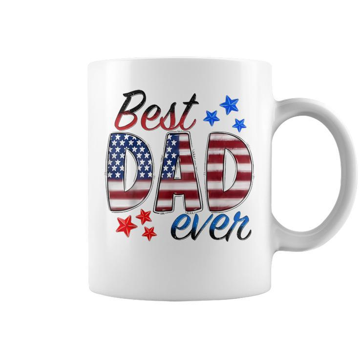 Best Dad Ever With Us American Flag Fathers Day Dad Lover Coffee Mug