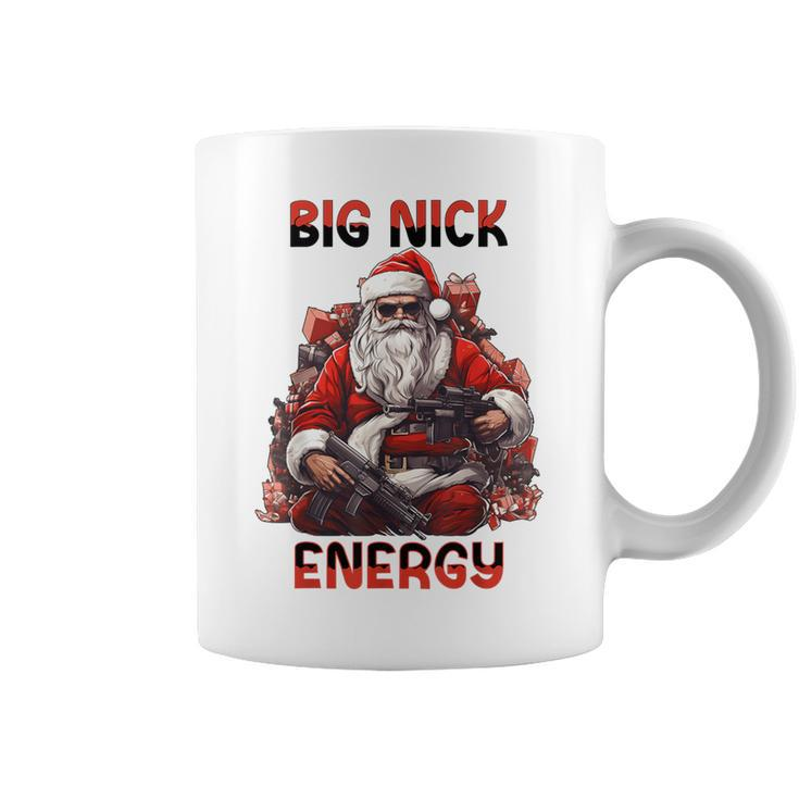 Big Nick Energy Vintage Gangster Santa Claus Wink Christmas Coffee Mug