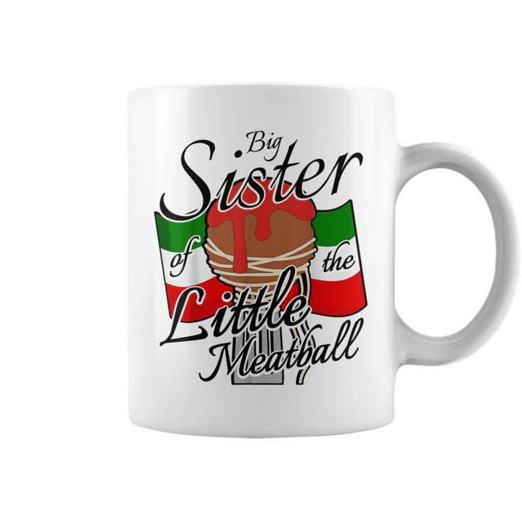 Big Sister Of Little Meatball Italian Theme 1St Birthday Coffee Mug