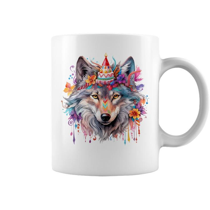 Birthday Wolf Portrait Party Wolves Lover Cute Girls Themed Coffee Mug