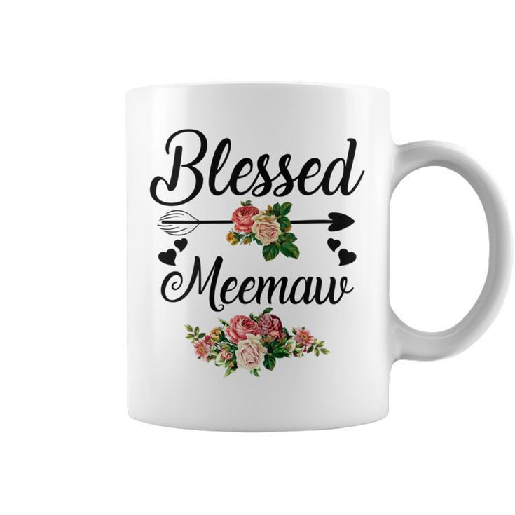 Blessed Meemaw Floral For Mother's Day Coffee Mug