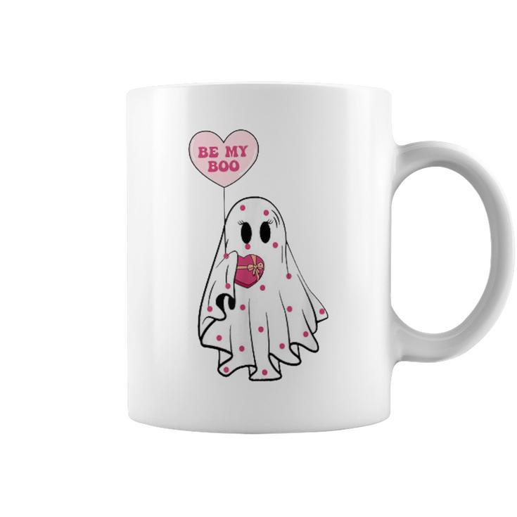 Be My Boo Cute Ghost Valentine's Day Lovers Hearts Coffee Mug