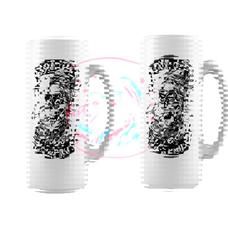 Born Free But Now I'm Expensive 4Th Of July Skeleton Coffee Mug