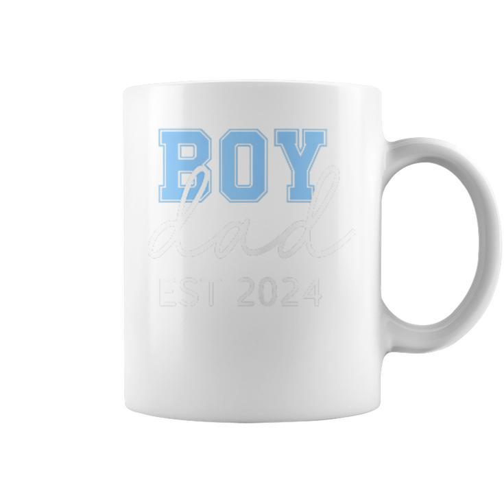 Boy Dad Est 2024 New Daddy Baby Expect First 1St Fathers Day Coffee Mug