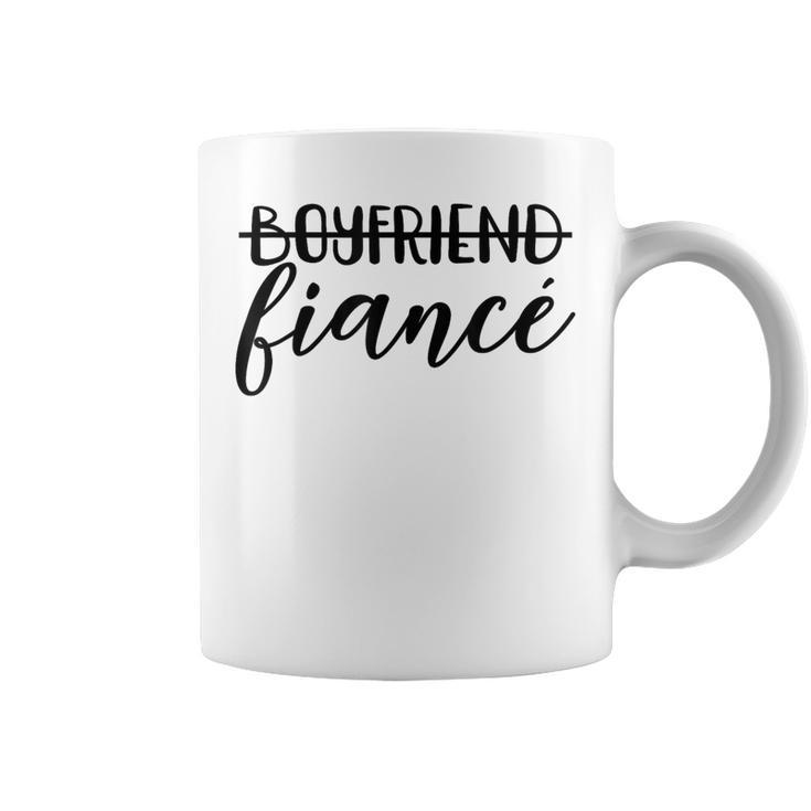 Boyfriend Fiancé Engagement Engaged Couple Matching Coffee Mug