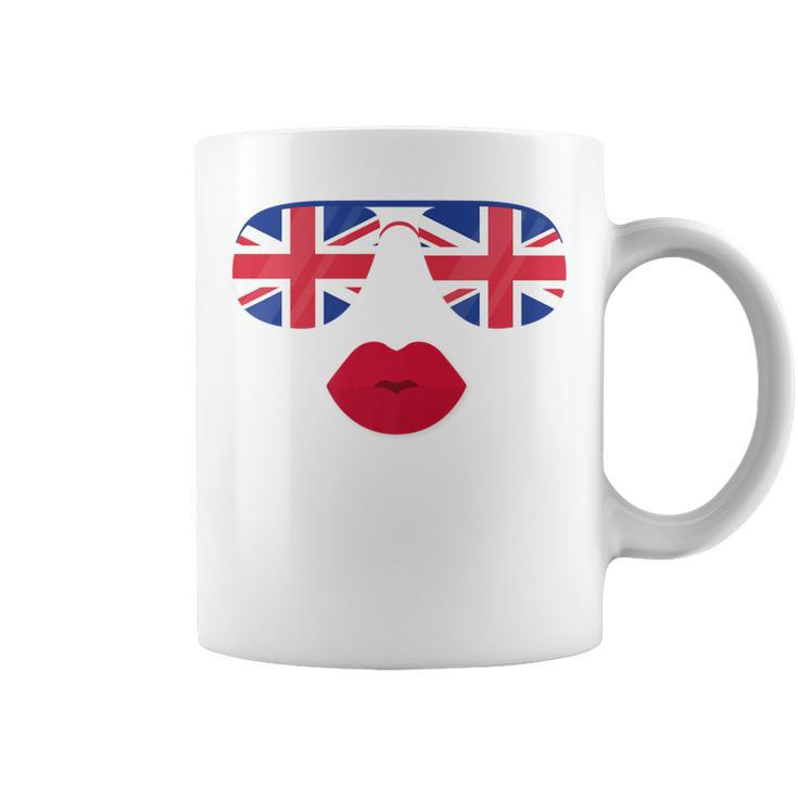 British Sunglasses Lips Flag United Kingdom Flags Uk Coffee Mug