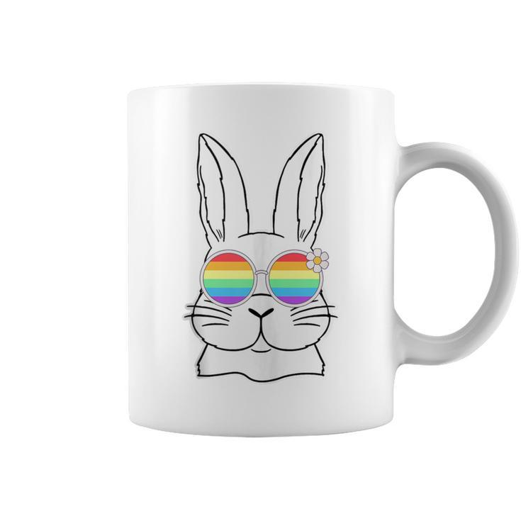 Bunny Gay Pride Lgbtq Bunny Rainbow Sunglasses Happy Easter Coffee Mug
