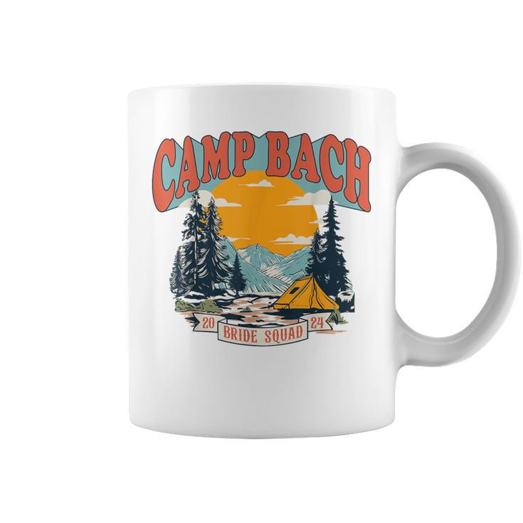 Camp Bach Bride Squad 2024 Retro Camping Bachelorette Party Coffee Mug