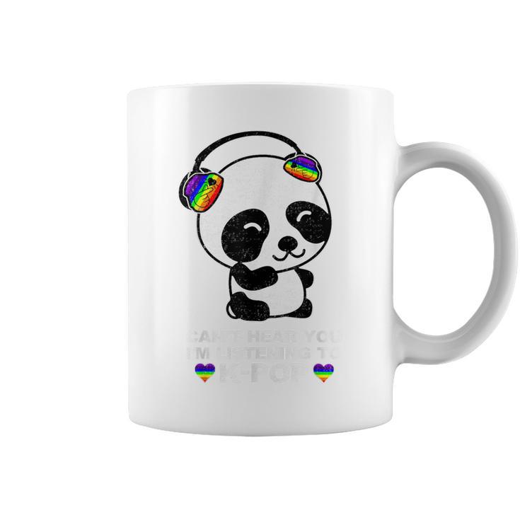 Can't Hear You I'm Listening To K-Pop Panda Gay Ally Pride Coffee Mug