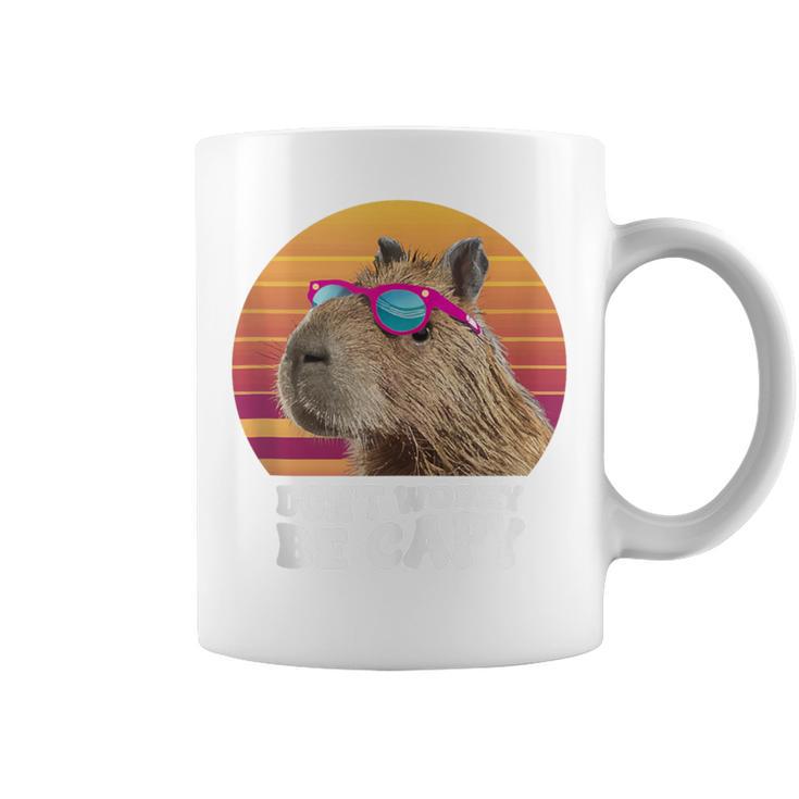 Capybara Don't Worry Be Capy Retro Vintage Capybara Coffee Mug