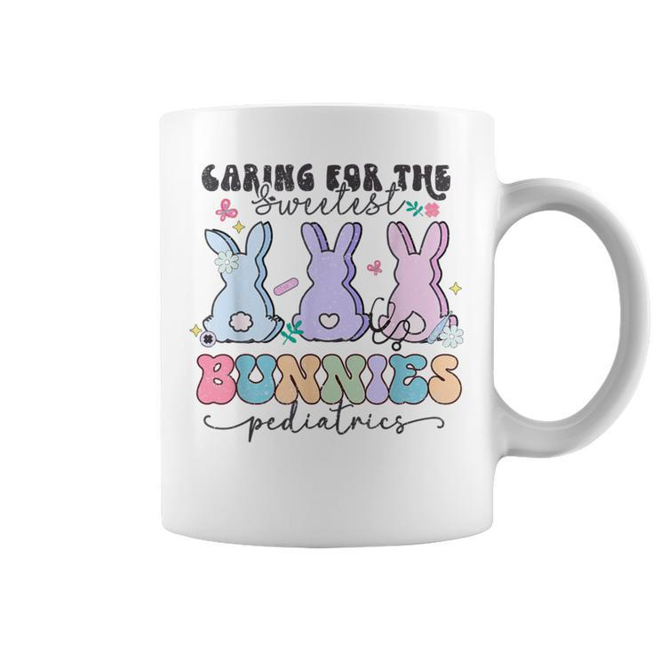 Caring For The Sweetest Bunnies Pediatric Easter Nurse Coffee Mug