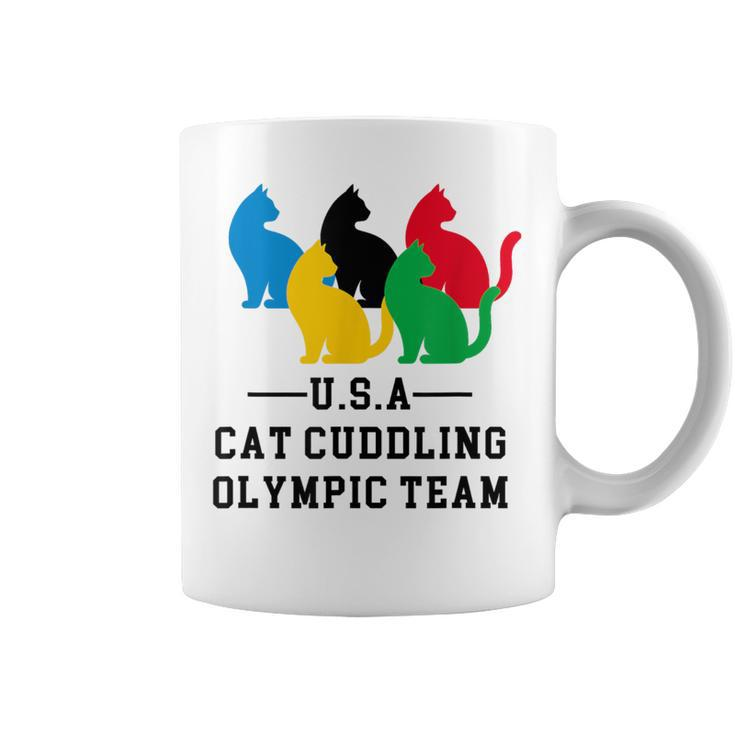 Cat Cuddling Olympic Team Coffee Mug
