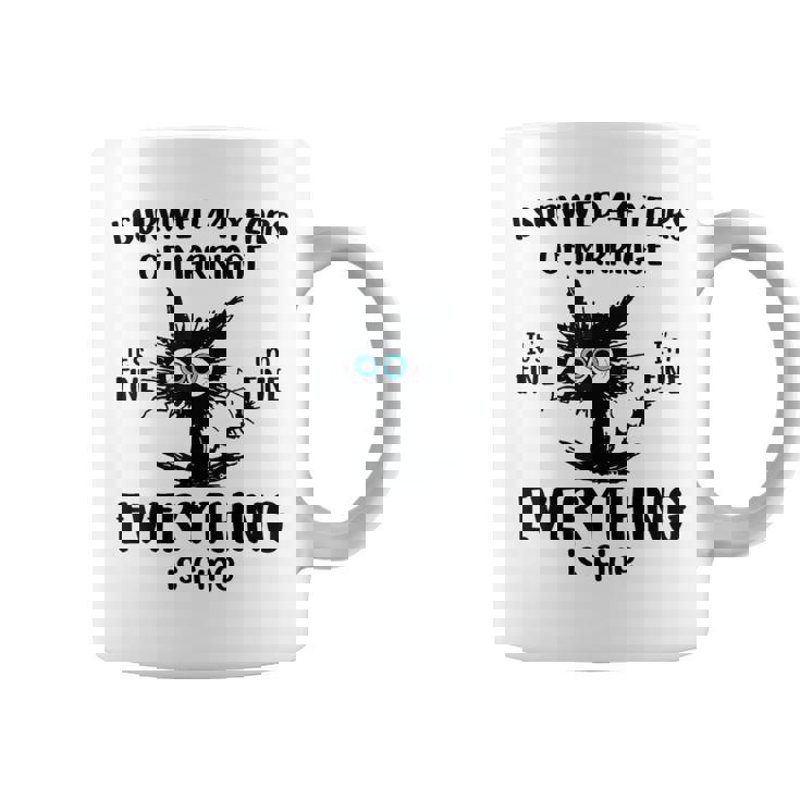 Cat I Survived 44 Years Of Marriage 44Th Wedding Anniversary Coffee Mug