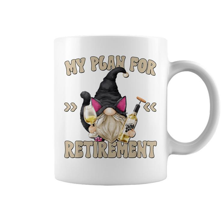 Cat And Wine Gnome Grandpa Retirement Plan For Cat Dad Coffee Mug