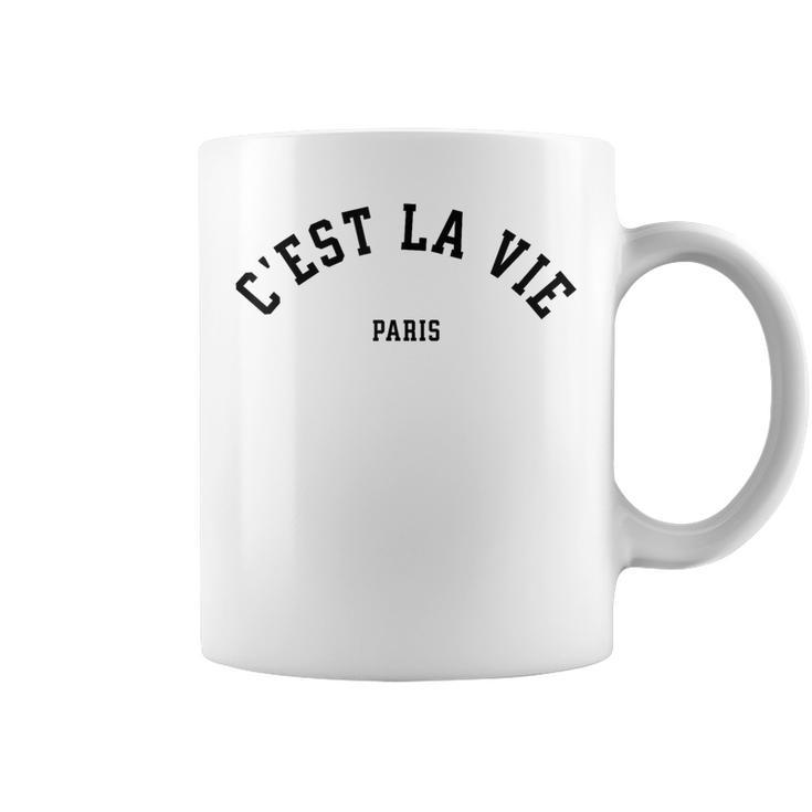 C'est La Vie Paris France Vintage Summer Graphic Coffee Mug