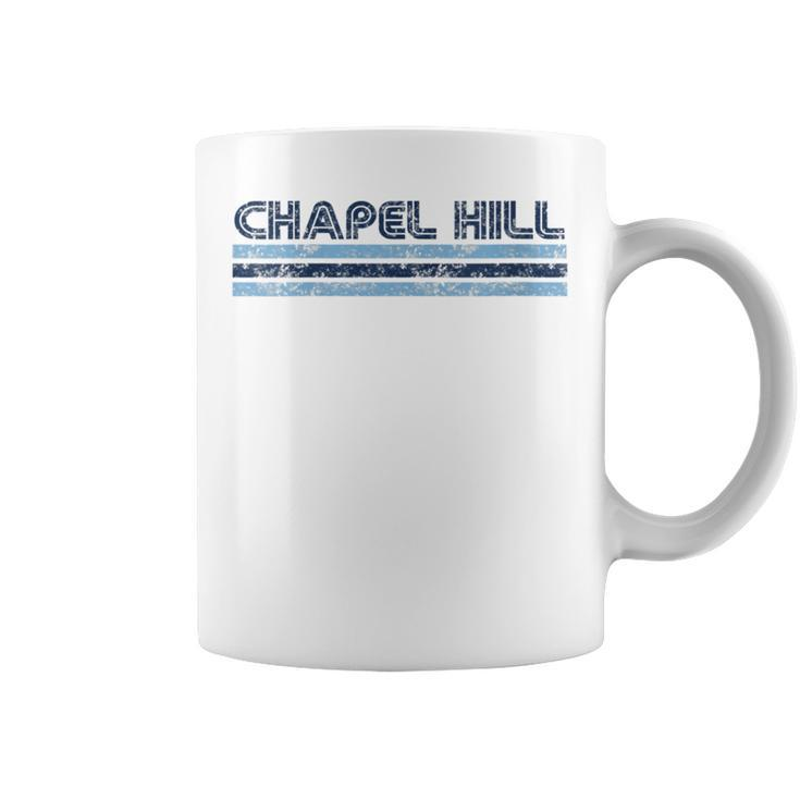 Chapel Hill North Carolina Vintage Three Stripe Weathered Coffee Mug