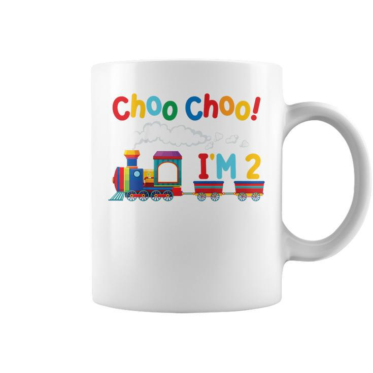 Choo Choo I'm 2 Year Old Locomotive Train Boys 2Nd Birthday Coffee Mug