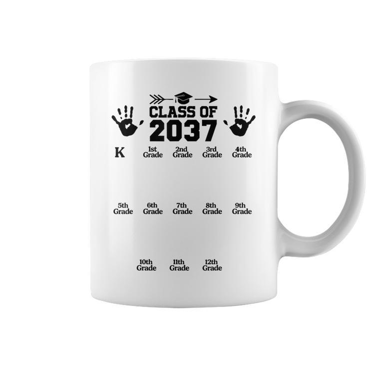 Class Of 2037 Grow With Me Handprint Pre-K 12Th Grade Coffee Mug