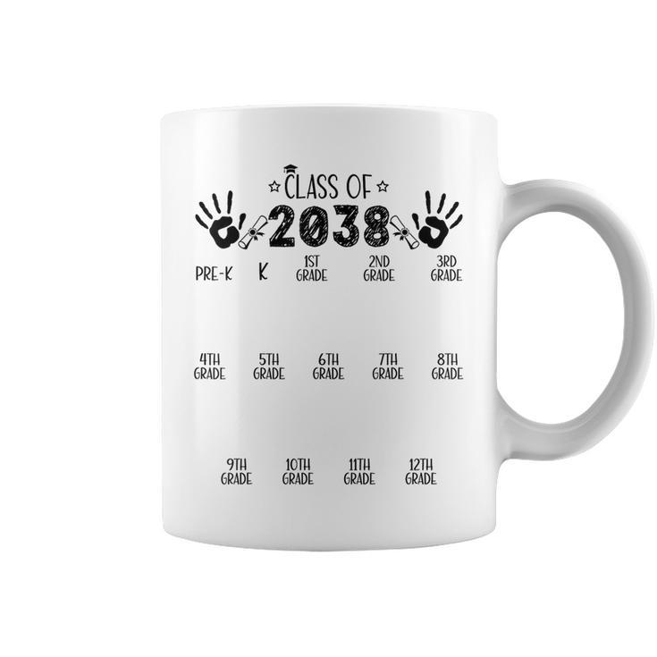 Class Of 2038 Grow With Me Pre-K To 12Th Grade Handprint Coffee Mug