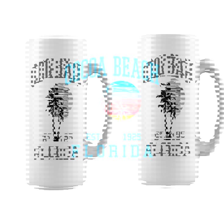 Cocoa Beach Florida Beach Retro Sunset Palm Trees Summer Coffee Mug