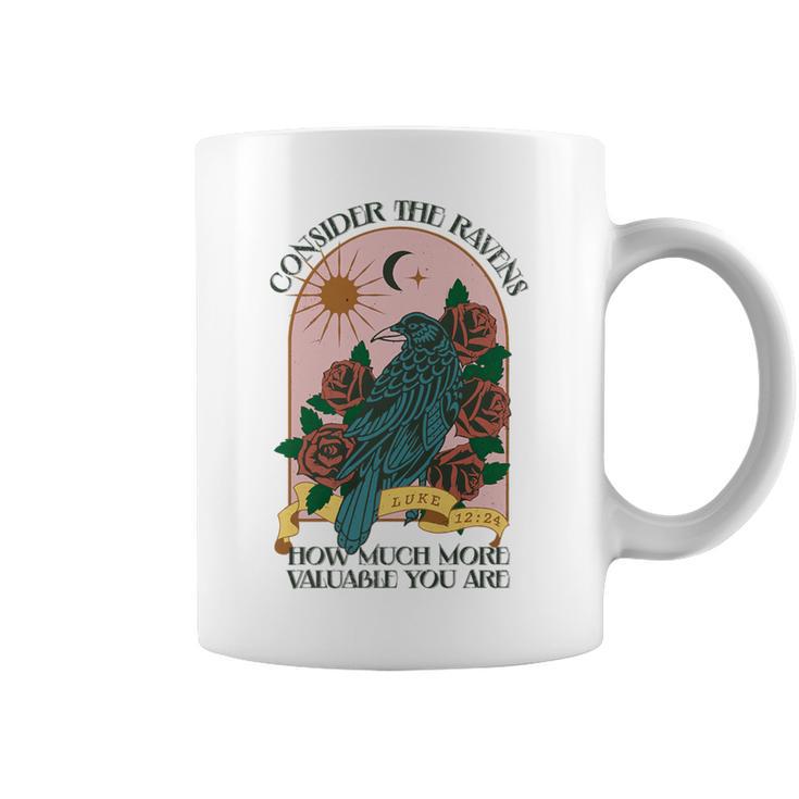 Consider Ravens Christian Bible Verse Faith Retro Religion Coffee Mug