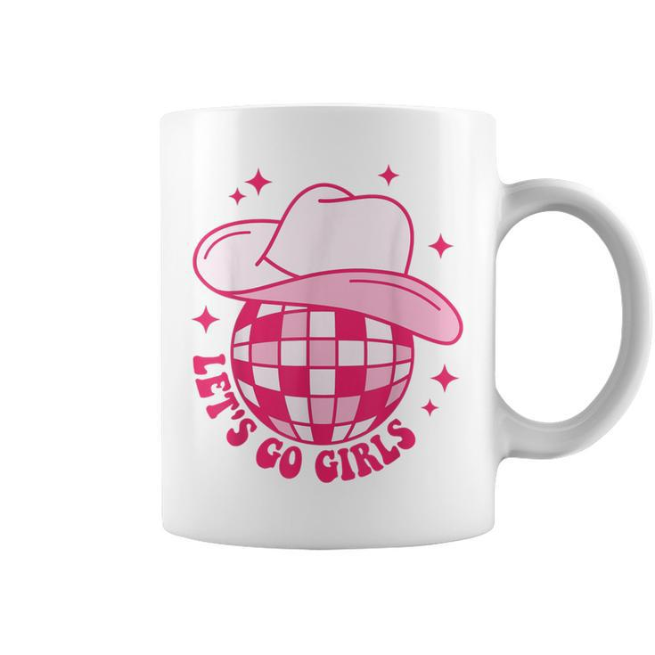 Cowboy Hat Disco Ball Let's Go Girls Western Cowgirls Coffee Mug
