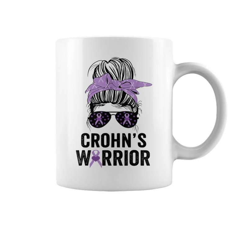 Crohn's Awareness Month Crohn's Warrior Purple Ribbon Womens Coffee Mug