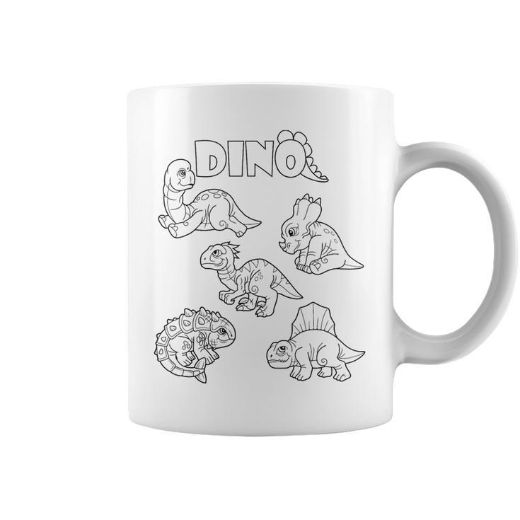 Cute Dino Dinosaur To Paint And Color In For Children Coffee Mug