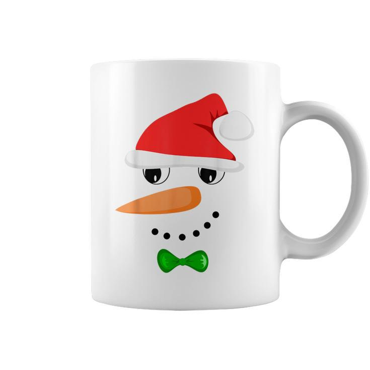 Cute Santa Snowman Face Christmas Snowman Costume Coffee Mug